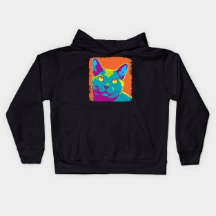 Korat Cat Pop Art - Cat Lover Gift Kids Hoodie